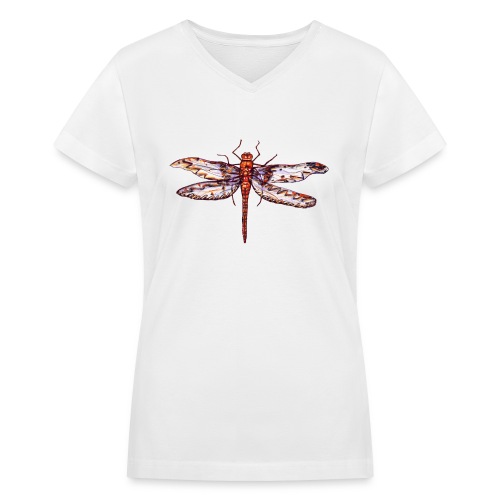 Dragonfly red - Women's V-Neck T-Shirt