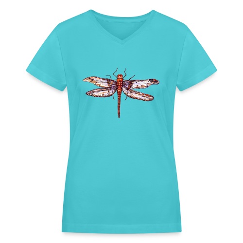 Dragonfly red - Women's V-Neck T-Shirt