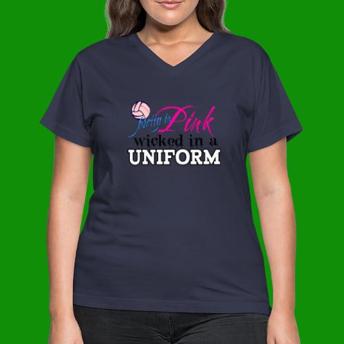 Wicked in Uniform Volleyball - Women's V-Neck T-Shirt