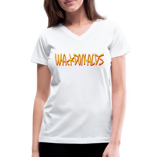WACKDONALDS Funny Fast Food Parody Gifts - Women's V-Neck T-Shirt