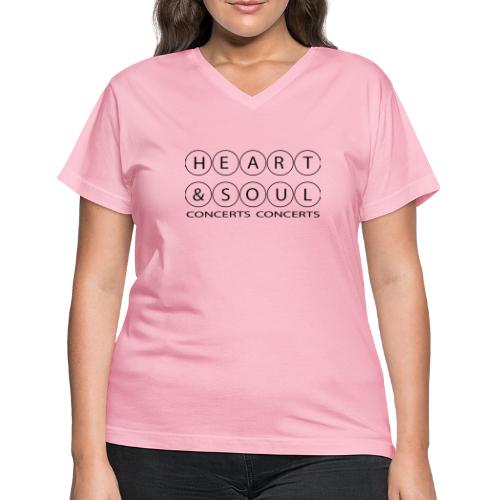 Heart & Soul Concerts - text horizon (no fill) - Women's V-Neck T-Shirt