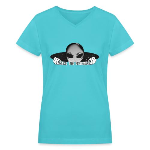 Coming Through Clear - Carl the Crusher - Women's V-Neck T-Shirt