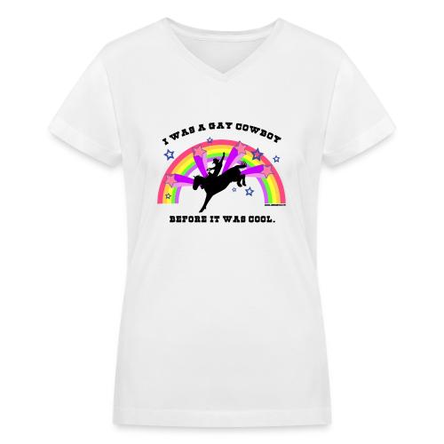 Gay Cowboy - Women's V-Neck T-Shirt