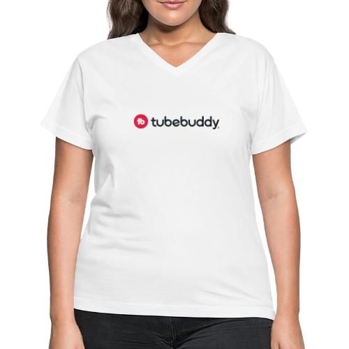 TubeBuddy Logo on Light - Women's V-Neck T-Shirt