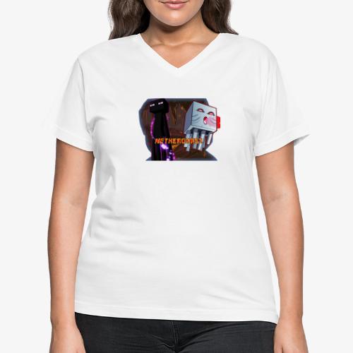NetherGhast Mascot - Women's V-Neck T-Shirt