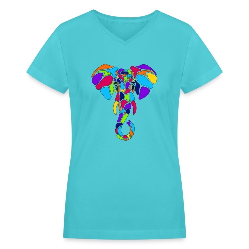 Art Deco elephant - Women's V-Neck T-Shirt