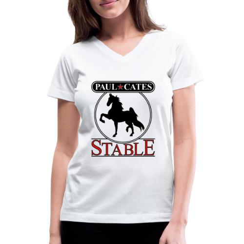 Paul Cates Stable light shirt with sleeve decal - Women's V-Neck T-Shirt