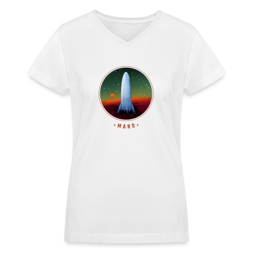 rocket astronaut mars - Women's V-Neck T-Shirt