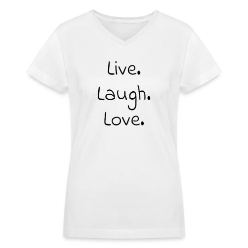 Smoon City_Live laugh love Black - Women's V-Neck T-Shirt