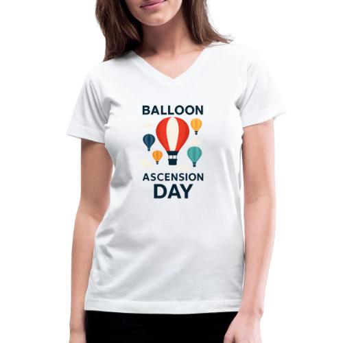 Balloon Ascension Day shirt - Women's V-Neck T-Shirt