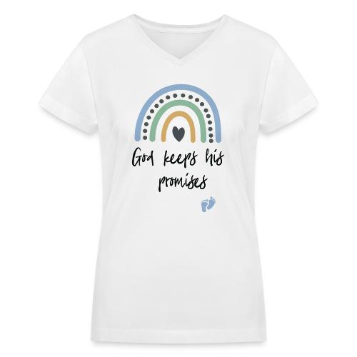 Rainbow Mama Shirt Pregnancy Announce - Women's V-Neck T-Shirt