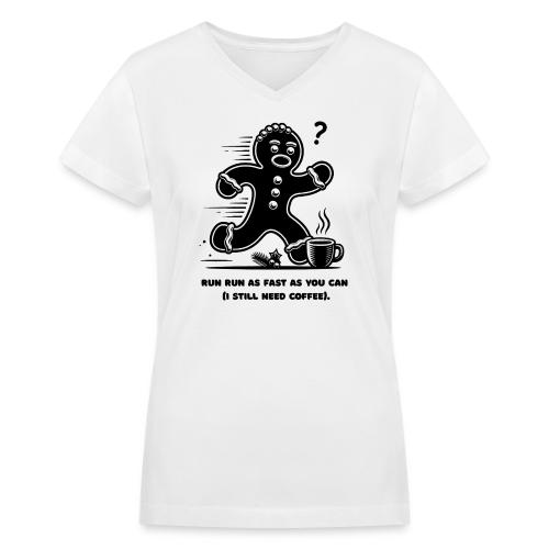 Gingerbread Man T-Shirt - Women's V-Neck T-Shirt