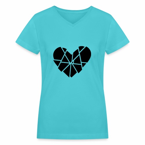 Heart Broken Shards Anti Valentine's Day - Women's V-Neck T-Shirt