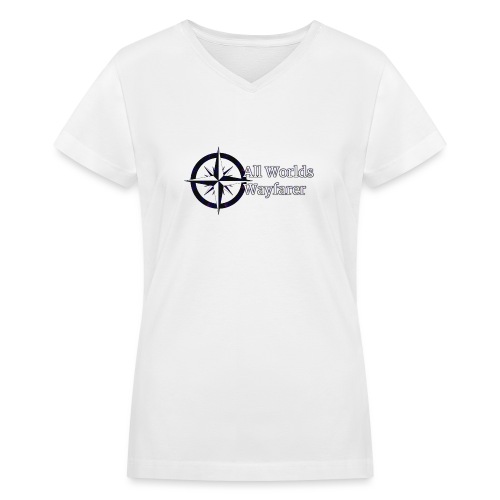 All Worlds Wayfarer: Logo - Women's V-Neck T-Shirt