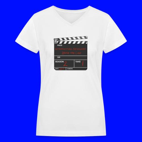 IN: Above The Line Logo - Women's V-Neck T-Shirt