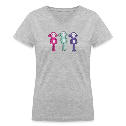 Three chill monkeys - Women's V-Neck T-Shirt