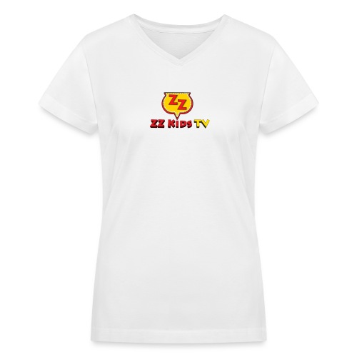 zzkidstv logo - Women's V-Neck T-Shirt