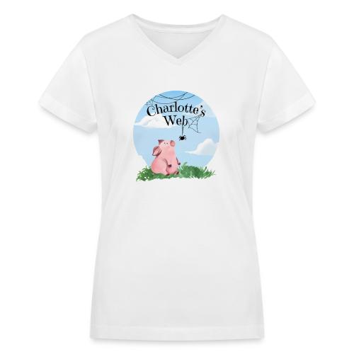 Charlotte's Web (Black Text) - Women's V-Neck T-Shirt