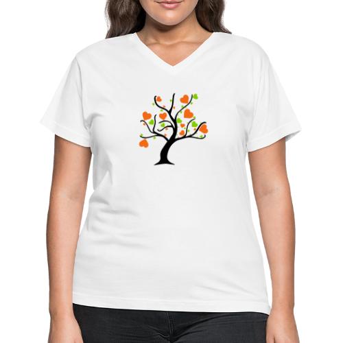 Tree of Hearts - Women's V-Neck T-Shirt