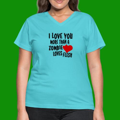 Zombie Love - Women's V-Neck T-Shirt
