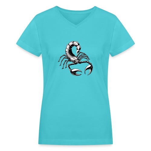 scorpion - silver - grey - Women's V-Neck T-Shirt