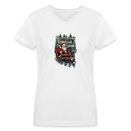 Nostalgic Santa T-Shirt - Women's V-Neck T-Shirt