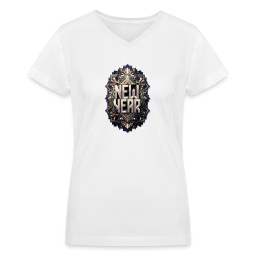 Evergreen New Year T-Shirt - Women's V-Neck T-Shirt
