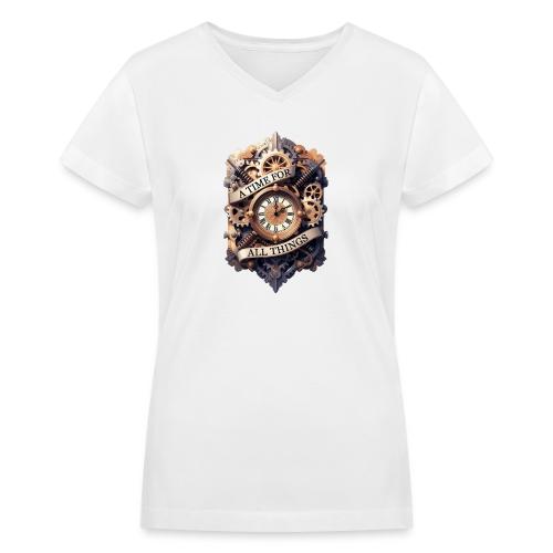 Ornate Clockwork T-Shirt - Women's V-Neck T-Shirt