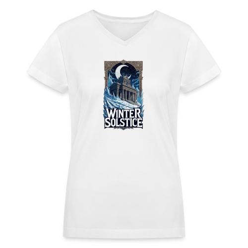 Winter Solstice Temple T-Shirt - Women's V-Neck T-Shirt