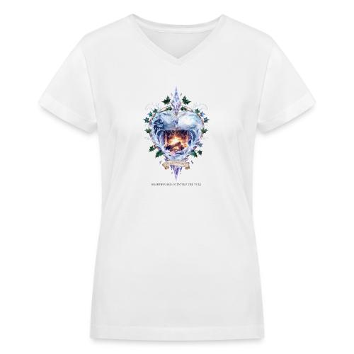 Imbolc Candle Veil T-Shirt | Veiled Rebirth - Women's V-Neck T-Shirt