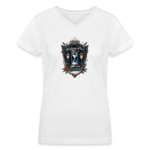 Wintering in Peace (No Visitors) T-Shirt - Women's V-Neck T-Shirt