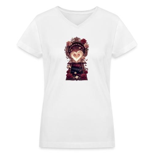 You Unlock the Story of Us Library Gifts T-Shirts - Women's V-Neck T-Shirt