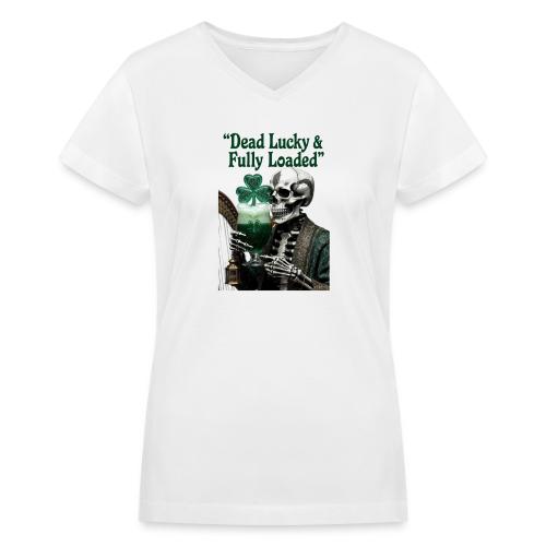 Lucky Skeleton Stout T-Shirt - Women's V-Neck T-Shirt