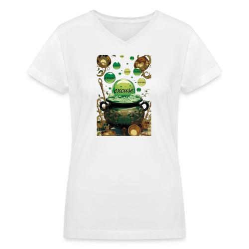 Emerald Excuses Cauldron Graphic Tee - Women's V-Neck T-Shirt