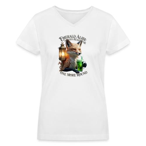 Emerald Alibi Fox Graphic Tee - Women's V-Neck T-Shirt