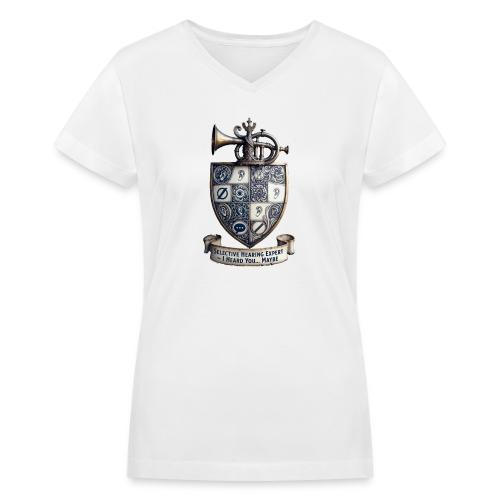 Selective Hearing Expert Crest T Shirt - Women's V-Neck T-Shirt