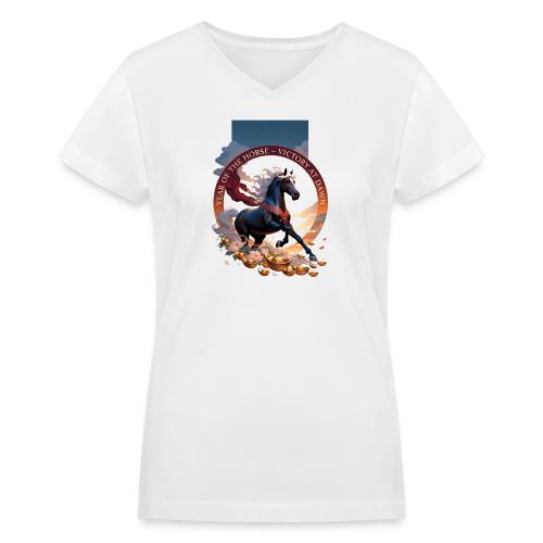 Year of the Horse Dawn T Shirt,Lunar New Year Gift - Women's V-Neck T-Shirt