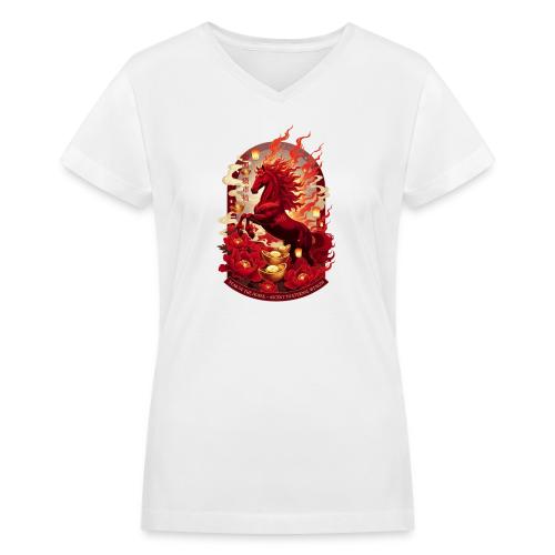 Year of the Horse Ascent T Shirt, Lunar New Year - Women's V-Neck T-Shirt