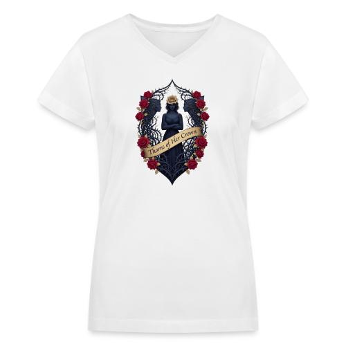 Women’s Day Thorn Crown T Shirt, Gift for Sister - Women's V-Neck T-Shirt