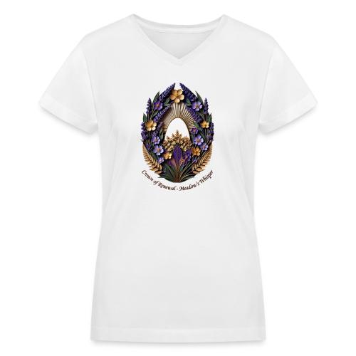 Easter Meadow Crown Renewal T Shirt, Spring Gift - Women's V-Neck T-Shirt