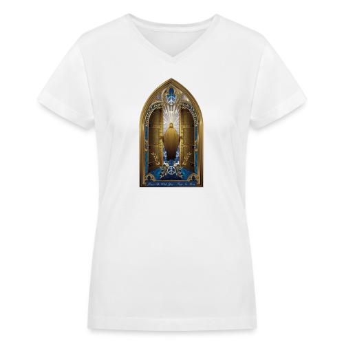 Easter Peace Be With You Locked Doors T Shirt,Gift - Women's V-Neck T-Shirt