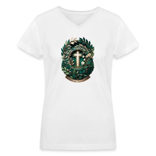 Easter Ever Green in Glory Laurel T Shirt, Gift - Women's V-Neck T-Shirt