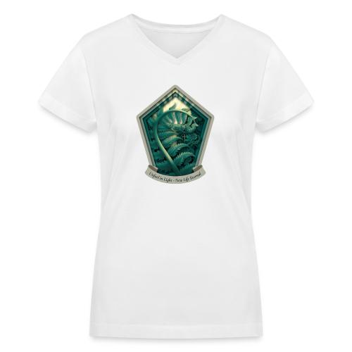 Easter Unfurl in Light Fern T Shirt, Spring Gift - Women's V-Neck T-Shirt