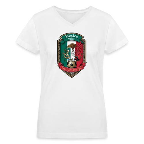 Mexico Eagle Valor T-Shirt, Pride Badge Gift - Women's V-Neck T-Shirt