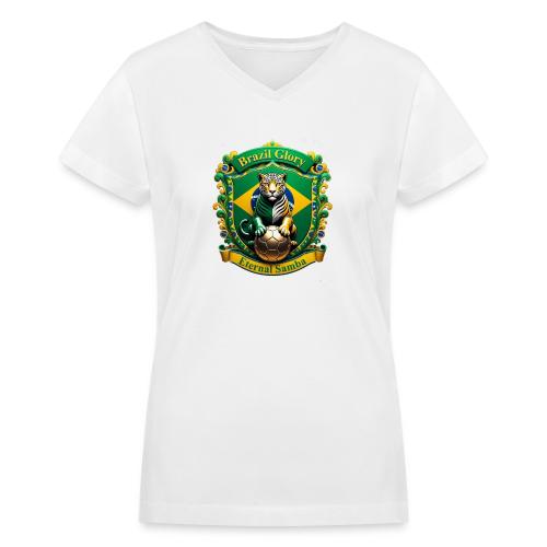 Brazil Jaguar Glory Tee, Brazilian Pride Gift - Women's V-Neck T-Shirt