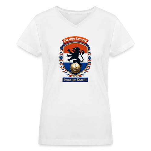 Netherlands Lion Premium T-Shirt, Dutch Flag Gift - Women's V-Neck T-Shirt