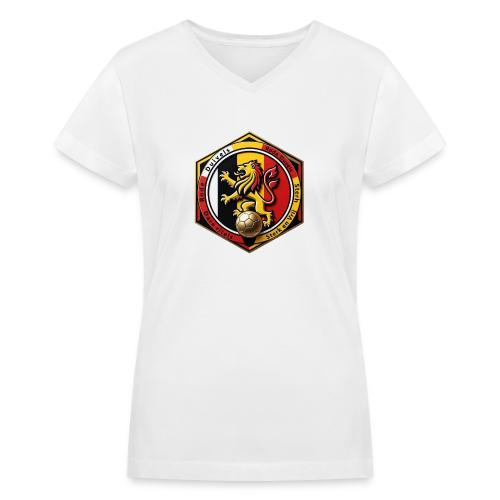 Belgium Lion Valor T-Shirt, Belgian Pride Gift - Women's V-Neck T-Shirt
