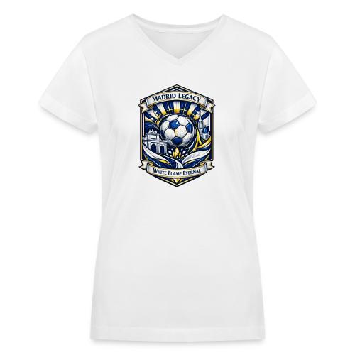 Madrid White Legacy T Shirt, Madrid Fan Gift - Women's V-Neck T-Shirt