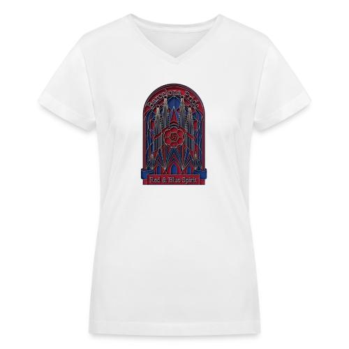Barcelona Scarlet Pride T Shirt, Vibrant City Gift - Women's V-Neck T-Shirt