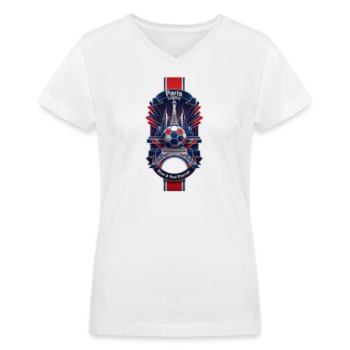 Paris Tower Legacy T Shirt, Soccer City Pride Gift - Women's V-Neck T-Shirt
